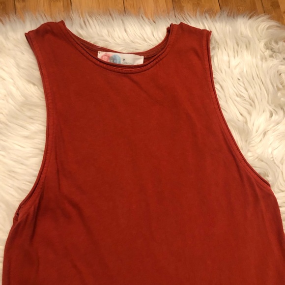 Free People Beach Burnt Orange Boho Dropped Waist Relaxed Fit Midi Dress XS/S - Picture 6 of 15